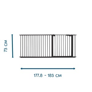 BabyDan Premier sigurnosna ogradica Extra Wide 178–183 cm crna, bez bušenja - Img 2