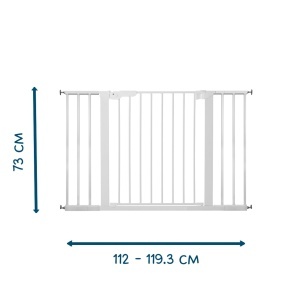 BabyDan Premier sigurnosna ogradica sa 6 produžetaka 112–119.3 cm – pressure fit, bela - Img 2