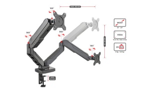 Huzaro Gaming Nosač za 2 monitora Motion 2.3 - Img 4