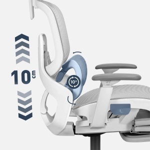 Prikaz podešavanja visine lumbalne potpore do 10 cm i ugla nagiba do 10 stepeni na Expert 9.3 stolici