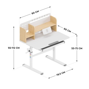 Dimenzije dečijeg radnog stola Mark Adler study 5.0 Wood