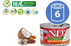 N&D Vlažna hrana Can Dog Quinoa Mini Herring&Coconut 140g x 6kom pakovanje