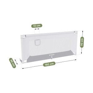 Tulano Cover 46 zaštitna ograda za krevet 160cm, belo-siva - Img 4