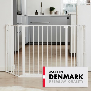 BabyDan Flex M sigurnosna ogradica 90–146 cm bela, zidna montaža - Img 3