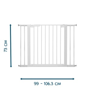 BabyDan Premier sigurnosna ogradica sa 4 produžetka 99–106.3 cm – bez bušenja (pressure fit), bela - Img 2