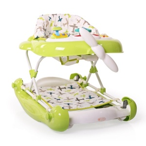 Dubak-klackalica za bebe 2u1 "Plane" Zelena