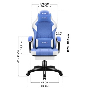 Gejmerska stolica Huzaro Force 3.7 Blue - Img 3