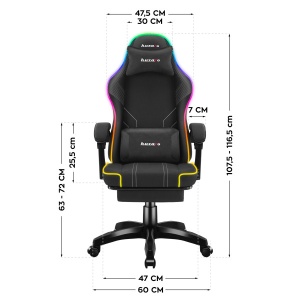 Gejmerska stolica Huzaro Force 3.7 RGB Black - Img 3