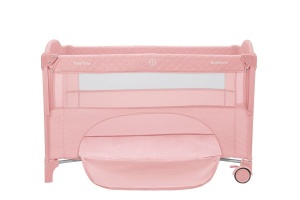 KikkaBoo Prenosivi Krevetac za bebe MILKY WAY Pink - dva nivoa - Img 4