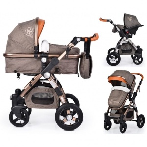 Kolica za bebe "Luxor" 2 u 1 Bež, set sa autosedištem
