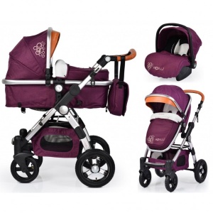 Kolica za bebe "Luxor" 2 u 1 Ljubičasta, set sa autosedištem