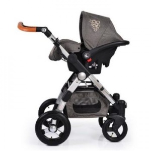 Kolica za bebe "Luxor" 2 u 1 Siva, set sa autosedištem - Img 2