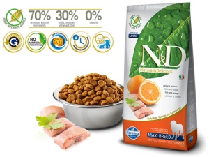 N&D Suva hrana Dog GF Maxi Adult Fish&Orange 12kg