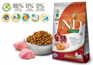N&D Suva hrana Pumpkin Mini Adult Chicken-Pomegranate 2,5 kg