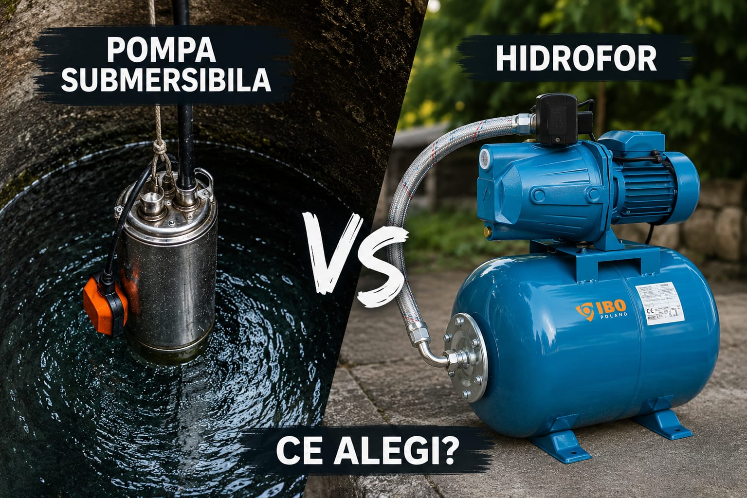 Pompa submersibilă sau hidrofor – ce alegi?