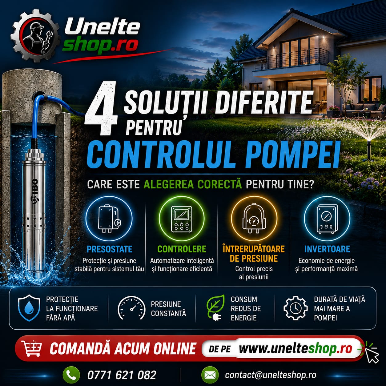 Cum alegi sistemul potrivit pentru controlul unei pompe de apă? Ghid complet 2026