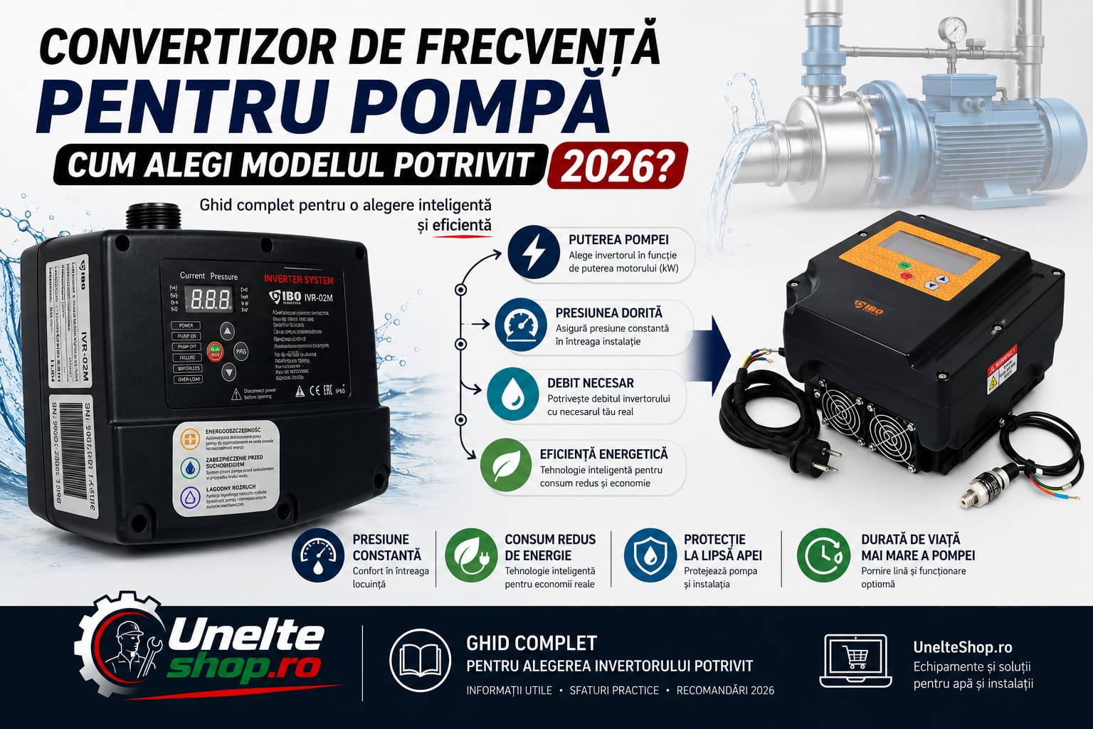 Convertizor de frecvență pentru pompă: Cum aleg modelul potrivit în 2026