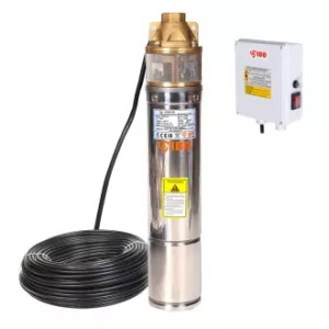 Pompa submersibila IBO 4SKM100, 750 W, 45 l/min, presiune maxima 6 bari, 20m cablu + panou de control