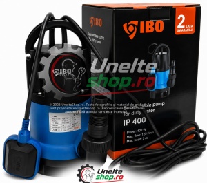 Pompa drenaj IBO IP 400, 125L/min, ridicare maxima 5m, motor 0,4 kW, 230 V, cu plutitor