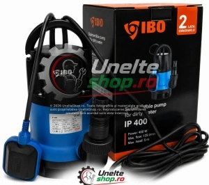Pompa drenaj IBO IP 400, 125L/min, ridicare maxima 5m, motor 0,4 kW, 230 V, cu plutitor