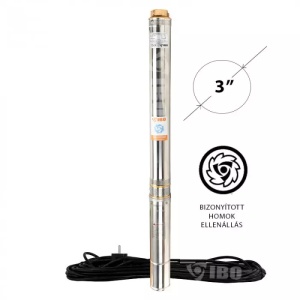 Pompa submersibila IBO 3SDM 33, 1.1 kW, 70 l/min, H Refulare 117 m + 20 m cablu, rezistenta sporita la nisip