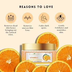 Mască de Față Eartho Essentials VITAMIN C cu Extract de Măr, Aloe Vera & Șofran - Img 2