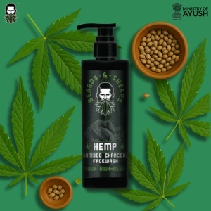 Gel de Curățare Facială Beards & Shears cu Cânepă și Cărbune