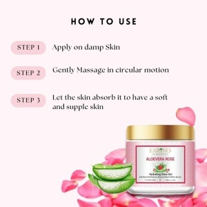 Gel Hidratant Iluminator Eartho Essentials cu Aloe Vera & Trandafir - Img 3