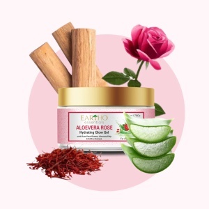Gel Hidratant Iluminator Eartho Essentials cu Aloe Vera & Trandafir 50g