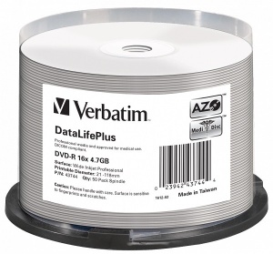 VERBATIM AZO WIDEPRINT 4.7GB 16X MEDIDISC DICOM-CAKE-43744