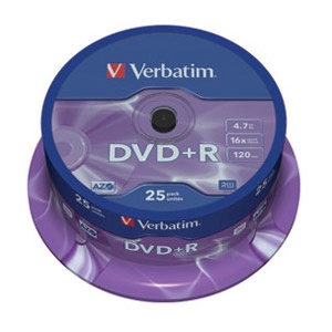 VERBATIM 4.7GB 16X 43500 AZO MATSILVER,SPINDLE 25/200