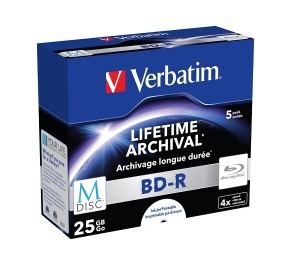 VERBATIM M-DISC KAMENI" 25GB 4X/5PACK/SC/PRINT/43823"