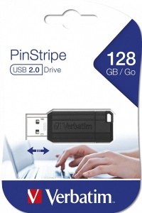 VERBATIM PINSTRIPE USB 2.0 128GB BLACK