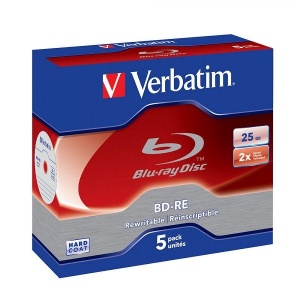VERBATIM RW DISK 25GB BD-RE 2X 43615/43614