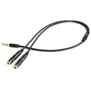 GEMBIRD CCA-417W 2X3.5MM ADAPTER NA 1X3.5MM SLU+MIC 0.2M