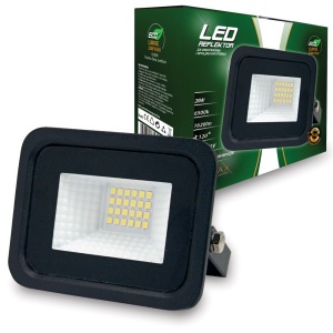 LUMAX REFLEKTOR CRNI 20W 6500K/1620LM/ 230V/IP65/VODOOT.