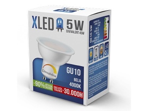 XLED KINA GU10 DIMABILNA/5W/4000K/400LM/230V/25.000 H