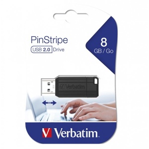 VERBATIM 8GB PINSTRIPE BLACK 49062
