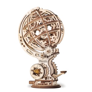 EWA Eco-Wood-Art Glob Cinetic – Puzzle 3D Mecanic din Lemn cu Auto-Rotație, 205 piese
