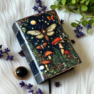 Jurnal Vintage din Piele Grimoire – Model Ciuperci de Noapte - Img 2