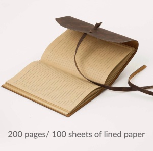 Jurnal Vintage din Piele Naturală – Pagini Liniate Craft, Design Minimalist cu Închidere prin Înfășurare - Img 4