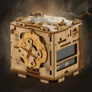iDventure Cluebox Sherlock's Camera - Puzzle Mecanic din Lemn 3D, Joc de Logică Tip Escape Room - Img 6