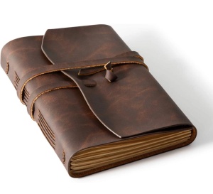 Jurnal Vintage din Piele Naturală – Pagini Liniate Craft, Design Minimalist cu Închidere prin Înfășurare