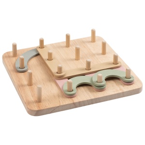 Joc Creativ Montessori, Placă cu Pini și Forme Geometrice din Lemn - Img 3