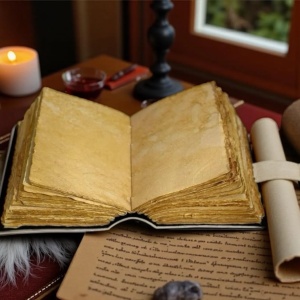Jurnal Vintage din Piele Grimoire – Model Flori și Colibri - Img 5