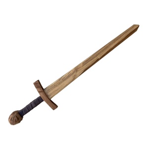 Sabie de Jucărie din Lemn Atavik - Model Cavaleresc, Mâner din Piele, 100% Lucrată Manual - Img 4