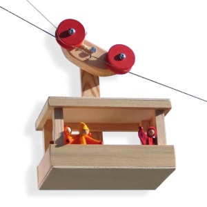 Telecabină din Lemn Kraul – Gondolă pentru Păpuși și Figurine