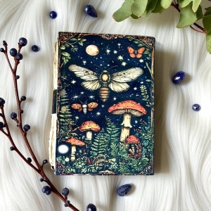 Jurnal Vintage din Piele Grimoire – Model Ciuperci de Noapte - Img 3