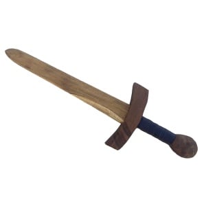 Sabie de Jucărie din Lemn Atavik - Model Cavaleresc, Mâner din Piele, 100% Lucrată Manual