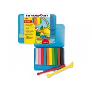 Set Plastilină Eberhard Faber – 10 Culori cu Accesorii (300g)
